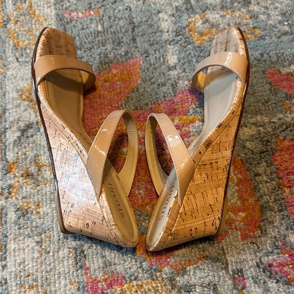Stuart Weitzman Aleena 50 Nude Cork Wedges - Picture 6 of 8
